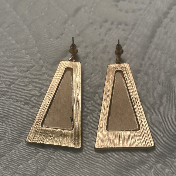 Animal Print Cheetah Print Post Backs Trapezoid Earrings Lightly Used - Picture 8 of 10